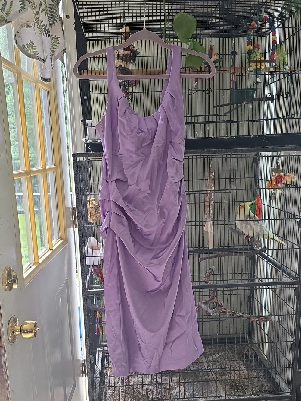 Lavender Sleeveless Draped Women’s Dress